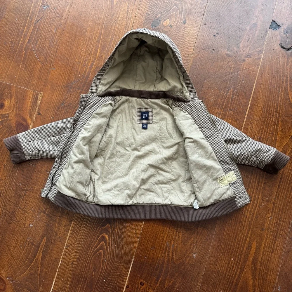Baby Gap Brown Checkered Kids Jacket- 4T‎